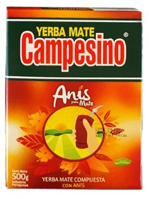 Produktbild von Campesino - Mate Tee Anís 500g - Rauchig Mit Viel Staub - Einzigartiges Anisaroma & Intensive Bitterkeit - Starker Wachmacher - Paraguay