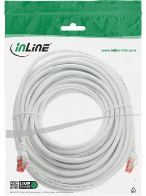 Produktbild von InLine Patchkabel, S/FTP (PiMf), Cat.6, 250MHz, PVC, Kupfer, weiß, 50m, 50 m, Cat6, S/FTP (S-STP), RJ-45, RJ-45, Weiß