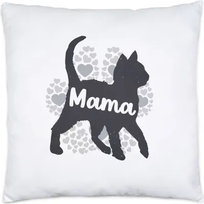 Produktbild von Katzen Mama Kissen inkl. Füllung Katzenbesitzer Katzenmama Katzenliebhaber Katzenbesitzer Muttertag 40x40cm