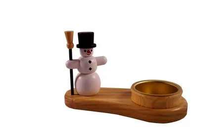 Zdjęcie produktu dla Świecznik bałwanek z kolorową świeczką tealight, wysokość = 8 cm, NOWY
