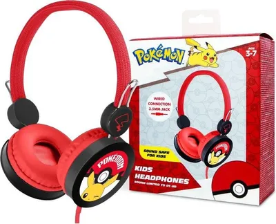 Zdjęcie produktu dla OTL Technologies Pokémon Pikachu PK1122 Czerwony Przewodowy 85dB 3-7 lat Słuchawki dla dzieci