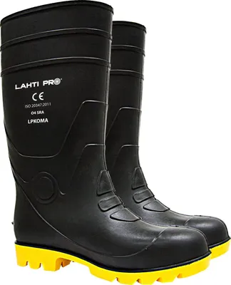 Produktbild von Herren Gummistiefel, Schwarz Und Gelb, Hoch, Pvc, O4 Fo, "44", Ce, Lahti