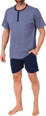 Produktbild von Normann Herren Schlafanzug kurzarm Shorty Pyjama aus 100 % Baumwolle – auch in Übergröße ; rot , 48