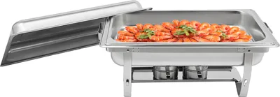 Image de Chauffe-plats 7L Chafing-Dish Récipient chauffant en acier inoxydable Récipient chauffant