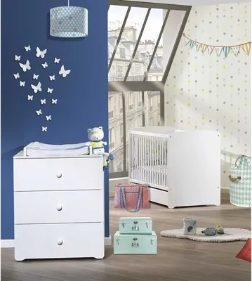 Produktbild von Basic-Duo-Babyzimmer: 120x60-Bett, Wickeltisch - Babypreis - Weiß