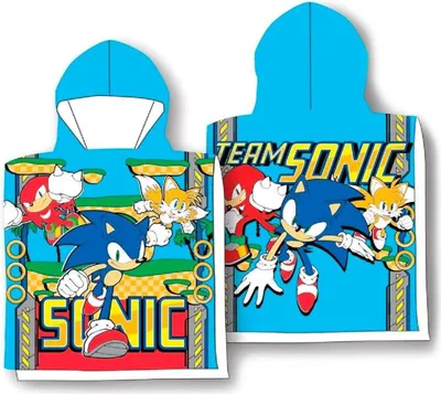 Immagine prodotto di Poncho Sonic per bambini con cappuccio