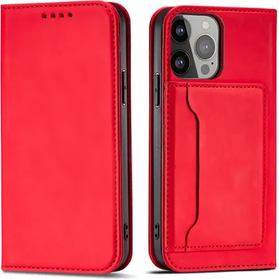 Zdjęcie produktu dla Hurtel Magnet Card Case, Folio, Apple, iPhone 13 Pro, 15,5 cm (6.1"), Czerwony