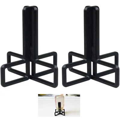 Productafbeelding van Waterflesdroogrek, zwart (2 stuks) – Compacte flessenhouder met dekselhouder