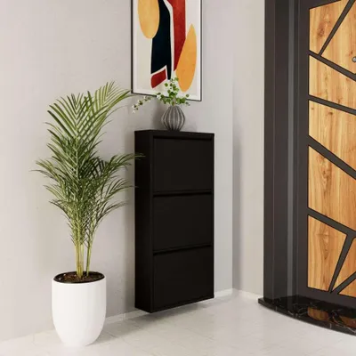 Immagine prodotto di Skye Decor, 3 pezzi in metallo - Nero, scarpiera, nero, 100% METALLO, 50 x 15 x 103 cm