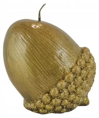 Produktbild von Adpal Kerze Żołądź Gold Metallic für Weihnachten 8 cm