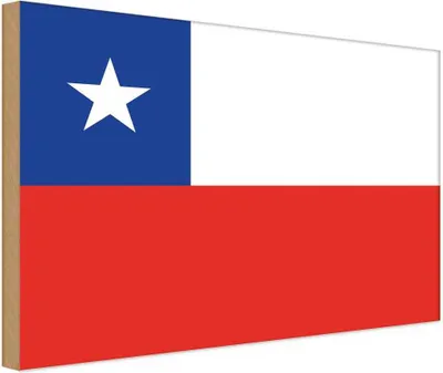 Produktbild von vianmo Holzschild 30x40 cm Chiles Chile Flagge Fahne Wappen