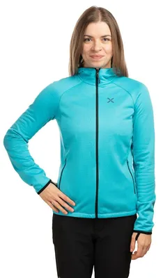Immagine prodotto di Fadis Grid Hooded Maglia Woman - Giacca in pile da donna con cappuccio, Montura, colore: 730-TURQUOISE, taglia: S