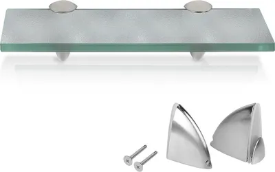 Zdjęcie produktu dla Półka szklana 30x10x0,8 cm z uchwytem Półka szklana Półka ścienna Półka łazienkowa Półka wisząca Szkło matowe
