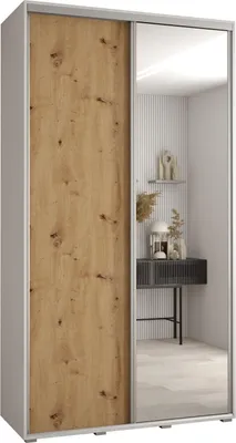 Produktbild von MEBLE KRYSPOL Davos 3 Schrank, zwei Türen - 235,2x130x45 cm - Weiß Artisan Silber