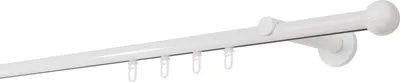 Produktbild von Gardinenstange Maß Innenlauf 20mm Ball 1-lauf Wand 12cm Farbe: Weiß, Größe: 180cm
