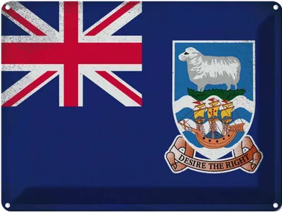 Produktbild von vianmo Blechschild 30x40 cm FalklanSteckanschlussln Flagge Fahne Wappen