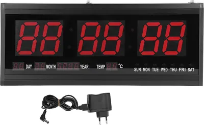 Produktbild von Große moderne LED digitale Wanduhr Datum Temperatur 24 oder 12 Stunden Büro -
