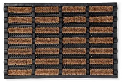 Produktbild von Rutschfeste Fußmatte für den Außenbereich - Türmatte aus Gummi und Kokos – Fußabtreter 40x60 cm – Wetterfeste und robuste Gummi-Kokosmatte