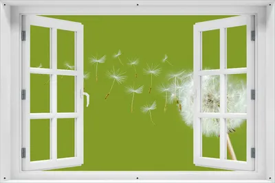 Produktbild von Wallario Outdoor-Poster für Garten oder Balkon 61 x 91,50 cm: Pusteblume auf der Wiese mit fliegenden Samen