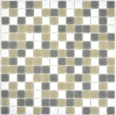 Produktbild von Mosaikfliese Glas weiß grau braun Wandfliesen Badfliese Duschrückwand Fliesenspiegel MOS210-P001624