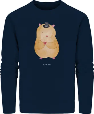 Produktbild von Mr. & Mrs. Panda Baumwoll Pullover Hamster Hut Größe XXL - French Navy - Geschenk, Sweatshirt, Zauberer, Sustainable, Magier, Sweater, Pulli, Zwerghamster, Zylinder