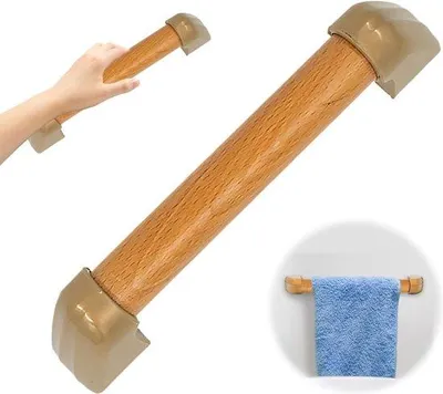 Immagine prodotto di Maniglie in legno per docce, maniglie in legno per esterni, maniglie per bagni, per anziani e persone con disabilità