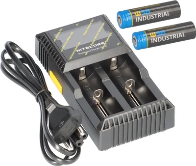 Immagine prodotto di SET Caricatore Nitecore D2 + 2x 14500 AA batteria solare LiFePO4 3,2V 600mAh