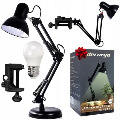 Produktbild von Decorya Vintage Schreibtischlampe Metall verstellbar E27