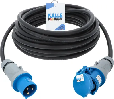 Produktbild von KALLE DAS KABEL CEE Verlängerungskabel H07RN-F 3G 4,0 mm² 10 Meter 230V 32 A Schutzart IP44 Campingkabel Wohnmobil-Kabel Caravan-Leitung Mennekes Gummikabekl Baustellenkabel