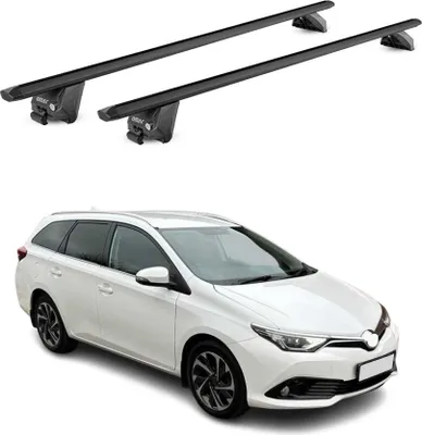 Image de Barres de toit transversales pour Toyota Auris SW E18 2013-2018 Alu Noir 2x ABE