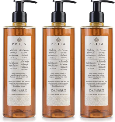 Produktbild von PRIJA flüssiges Shampoo/Duschgel Ginseng 3x380ml