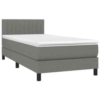 Produktbild von vidaXL Boxspringbett mit Matratze Dunkelgrau 100x200 cm Stoff