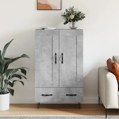 Image de vidaXL Highboard gris béton 69,5x31x115 cm Bois composite
