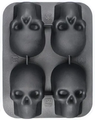 Produktbild von Silikon-Eiswürfelform in Totenkopfform – für Getränke, Whisky, Camping/Aperitif