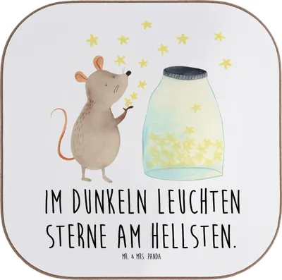 Produktbild von Mr. & Mrs. Panda Tischuntersetzer Angst vor Dunkelheit überwinden - Weiß - Geschenk, Lebenshilfe, positive Energie, Mutmacher, Zuversicht, Überwindung von, Vertrauem