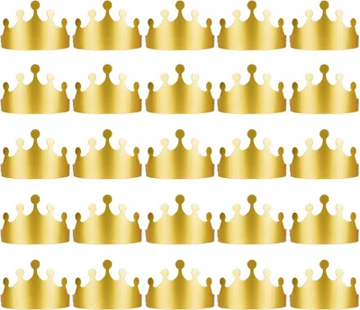 Imagen del producto de Coronas de papel doradas, 25 unidades, plegables, para fiestas de cumpleaños