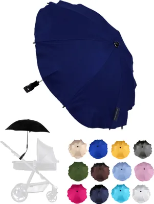 Produktbild von BAMBINIWELT Sonnenschirm für Kinderwagen Ø68cm UV-Schutz50+ Schirm Sonnensegel Sonnenschutz, marine