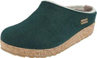 Produktbild von Haflinger Damen Hausschuh Herren Pantoffel Clog Wollfilz Grizzly Kris 711056, Größe:41 EU, Farbe:Grün