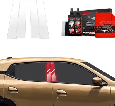 Zdjęcie produktu dla Folia ochronna 4 w 1 Grizz Protector na słupek B – Dacia Spring (2024–2025)