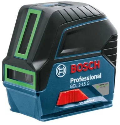 Obrázek produktu pro Bosch GCL 2-15 G, 10 m, 0,3 mm/m, 4°, 15 m, Horizontání/vertikální, Zelená