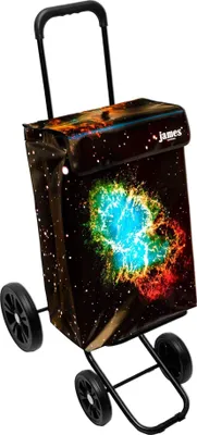 Produktbild von James Einkaufstrolley - GALAXY - stabiler Einkaufswagen mit individuellem Design - mehrfarbig: schwarz | blau in Ausführung: Quattro-4Raeder