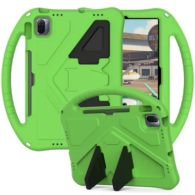 Image de Etui enfant pour Xiaomi Pad 6 / Pad 6 Pro, étui antichoc léger en EVA avec support pliable et poignée verte