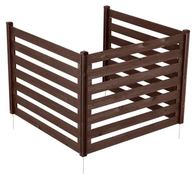 Zdjęcie produktu dla Drewniane ogrodzenie zapewniające prywatność, 1230 x 945 mm, ogrodzenie do klimatyzatora, 3-panelowa, solidna drewniana osłona zewnętrzna z metalowymi słupkami, stalowa rama, ogrodzenie maskujące kosz na śmieci, odpowiednie do ogrodu i basenu