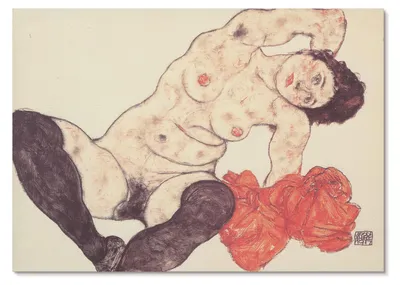 Zdjęcie produktu dla PLAKAT – 29 x 21 cm (A4) – Egon Schiele – Akt kobiecy z żółtym ręcznikiem (1917) autorstwa Egona Schiele – dekoracja ścienna do salonu, sypialni i przedpokoju, nowoczesny plakat, bez ramy