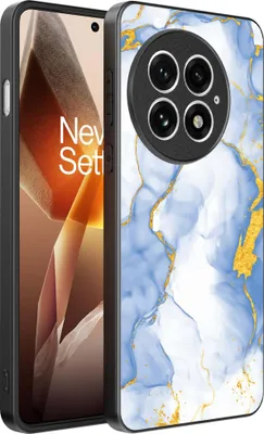 Produktbild von Smartphonica Telefon Fall geeignet für OnePlus 13 mit Hellblau Gold Marmor Print - TPU Backcover Fall Hellblau Gold Marmor Design