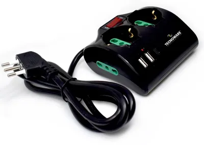 Productafbeelding van Tecnoware meerwegstekker, 4-voudig, met 2 USB-A poorten, 1 USB-C poort, 10/16A