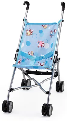 Productafbeelding van Bayer Design 30134AA Poppenwagen, opvouwbaar, met dubbele wielen, blauw, 51 x 27 x 55 cm