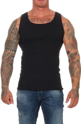 Produktbild von 2 Stück Herren Unterhemd Männer Unterwäsche Baumwolle; Schwarz/XXL