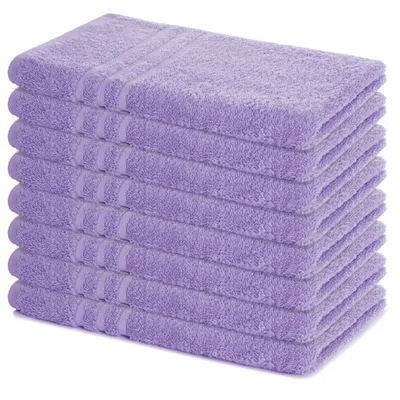 Produktbild von Lavea® 8er Set Handtücher 50x100 cm, Elena, 100% Baumwolle, Frottier Badetuch, Sporthandtuch, 60°C waschbar, Handtuch Set, Lavendel
