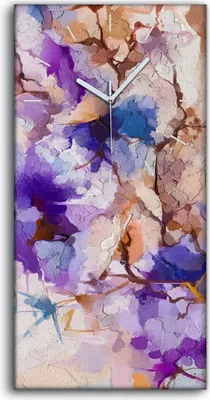 Produktbild von Wanduhr Uhr Wandbild Leinwand Geräuschlos 30x60 Gemälde Blumen Pflanze Kunst - weiße Hände